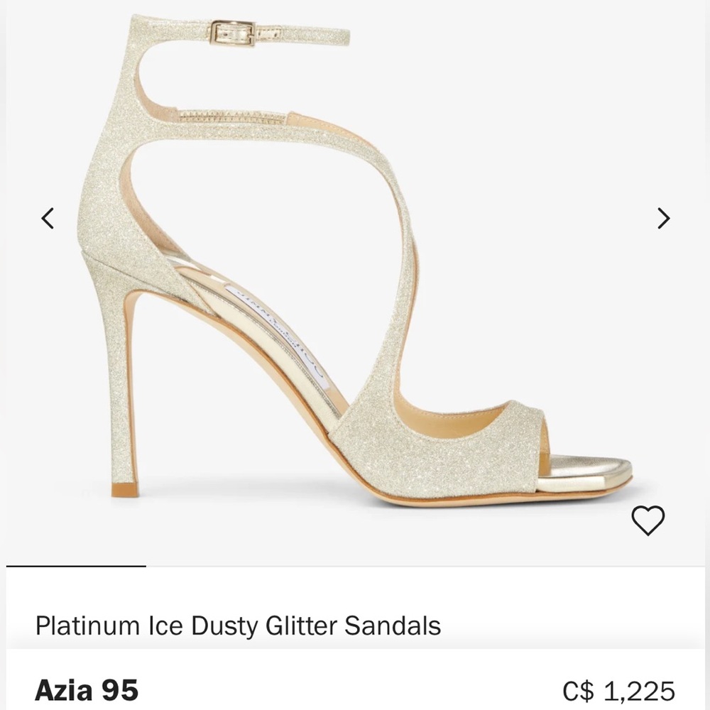JIMMY CHOO Platinum Ice Dusty Glitter Sandals